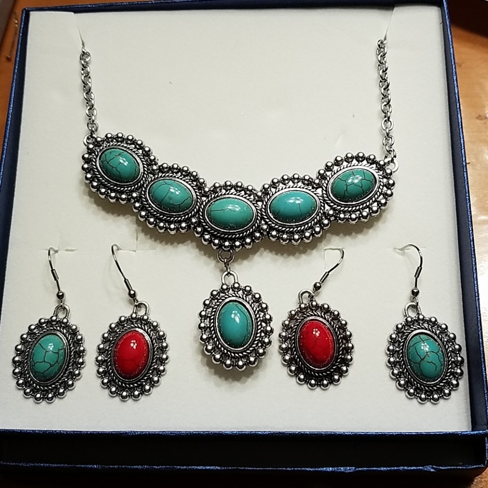 Necklace and earrings